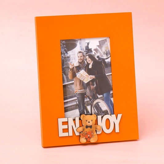 Archies "Enjoy" Teddy Bear Orange Photo Frame