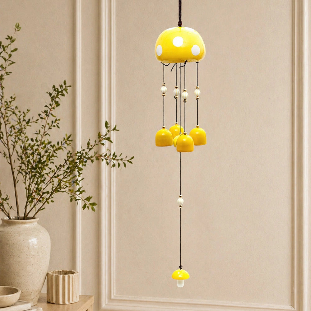Sunny Yellow Mushroom Wind Chime