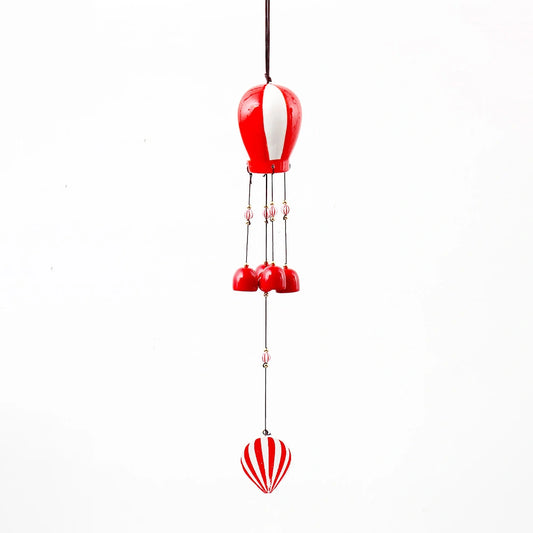 Red & White Hot Air Balloon Wind Chime