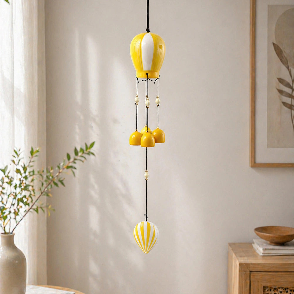 Yellow & White Hot Air Balloon Wind Chime