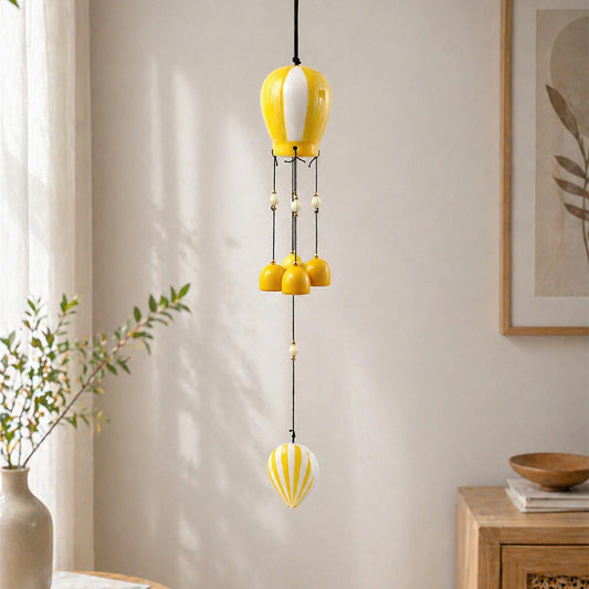 Yellow & White Hot Air Balloon Wind Chime
