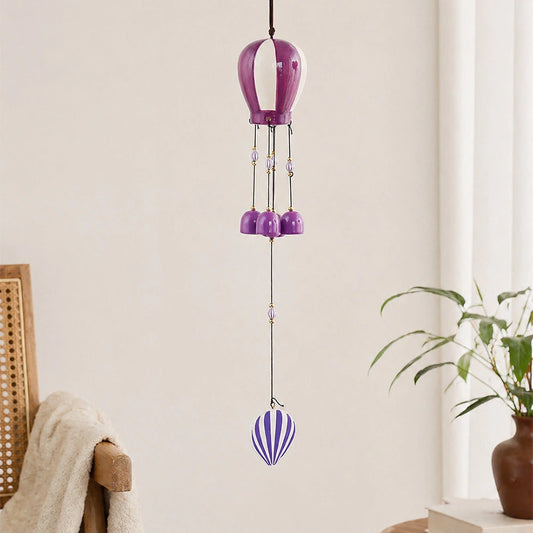 Purple & White Hot Air Balloon Wind Chime