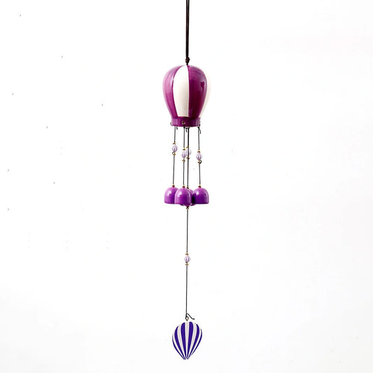 Purple & White Hot Air Balloon Wind Chime