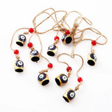 Evil Eye Black Bell & Red Bead Jute Wall Hanging