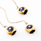 Evil Eye Gold Bell Jute Wall Hanging