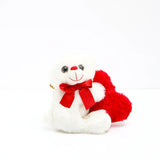 Mini White Teddy Bear With Heart