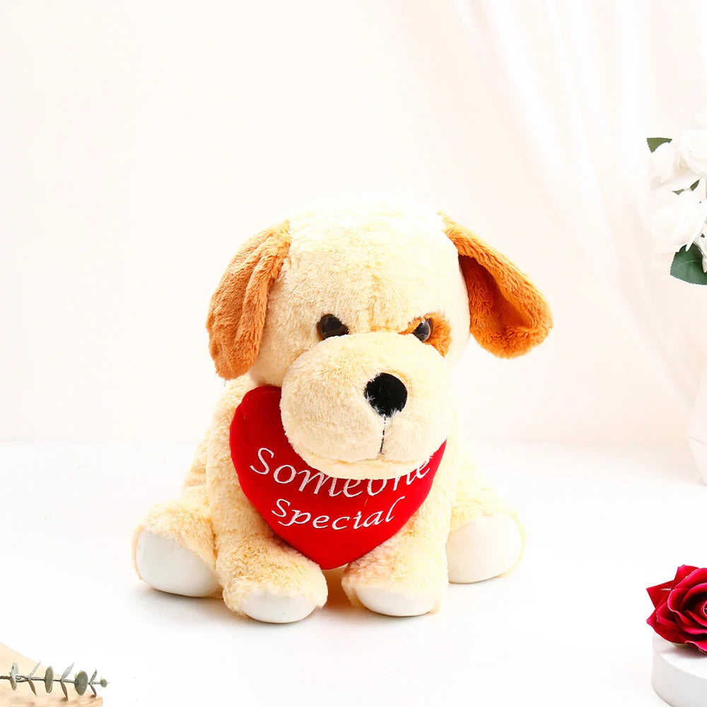 Yellow Hug Me Dog Soft Toy