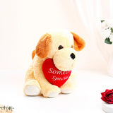 Yellow Hug Me Dog Soft Toy