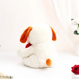 White Hug Me Dog Soft Toy