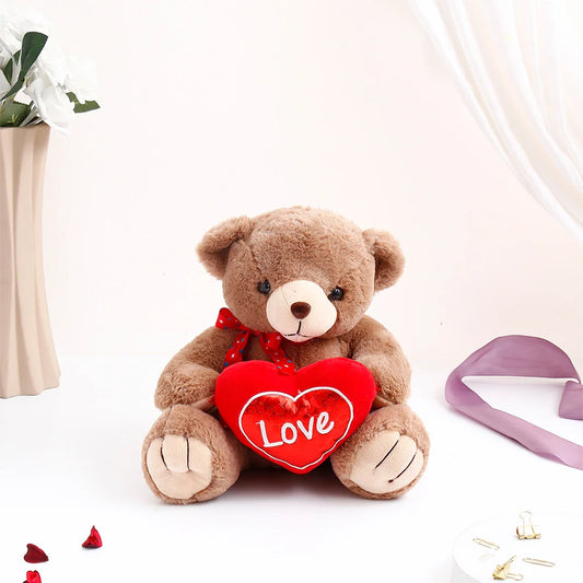 Choco Brown Teddy Bear With Heart