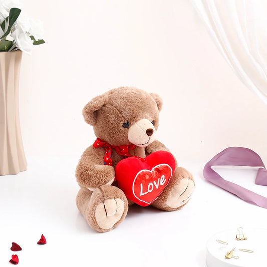 Choco Brown Teddy Bear With Heart