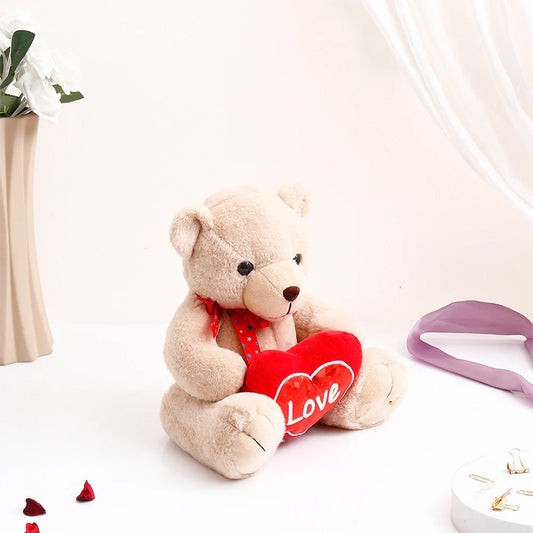 Coffee Brown Teddy Bear With Heart