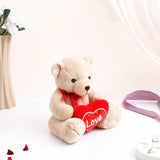 Coffee Brown Teddy Bear With Heart