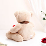 Coffee Brown Teddy Bear With Heart - Large