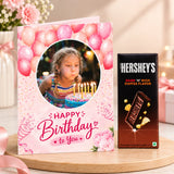 Happy Birthday Photo Balloon Personalised Greeting Card with Chocolate