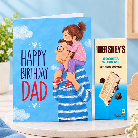 Happy Birthday Dad Personalised Greeting Card with Chocolate