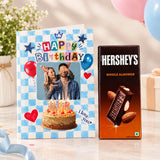 Happy Birthday Romantic Photo Personalised Greeting Card with Chocolate