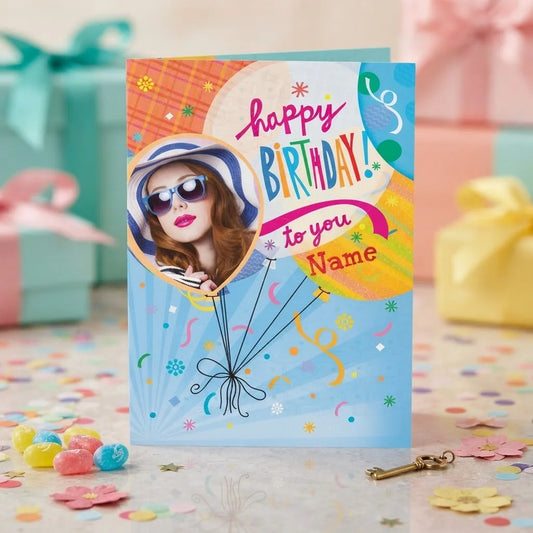 Balloon Design Personalised Card