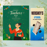 "Green Banner" Personalized Teacher's Day Card and with Hershey's Cookies 'N' Creme