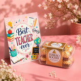 "Best Teacher Ever" Personalized Teacher's Day Card and with Ferrero Rocher