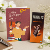 "Happy Teachers' Day" Personalized Teacher's Day Card and with Hershey's Whole Almonds