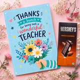 "Thanks A Bunch" Personalized Teacher's Day Card and with Hershey's Whole Almonds