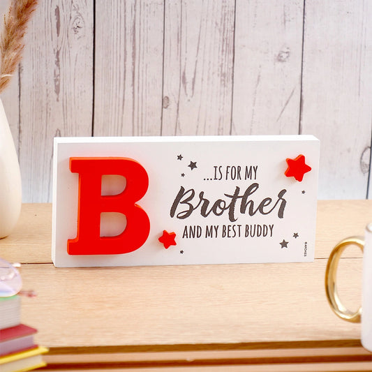 Archies "B is for My Brother and My Best Buddy" Desk Plaque