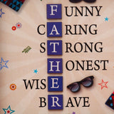 Archies "FATHER" Acrostic Sentiment Frame