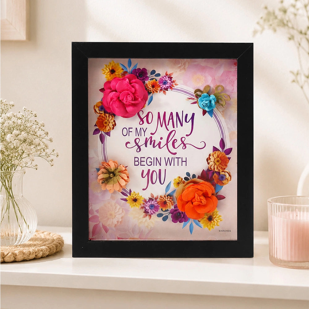 So Many of My Smiles Floral Quotation Frame