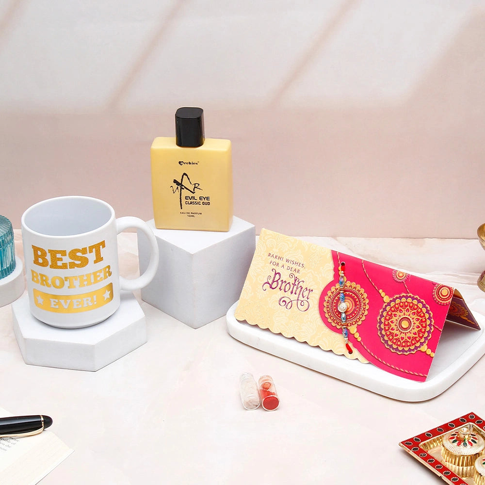 UXR Evil Eye Classic Oud Perfume with Best Brother Mug & Rakhi Wishes Mailer