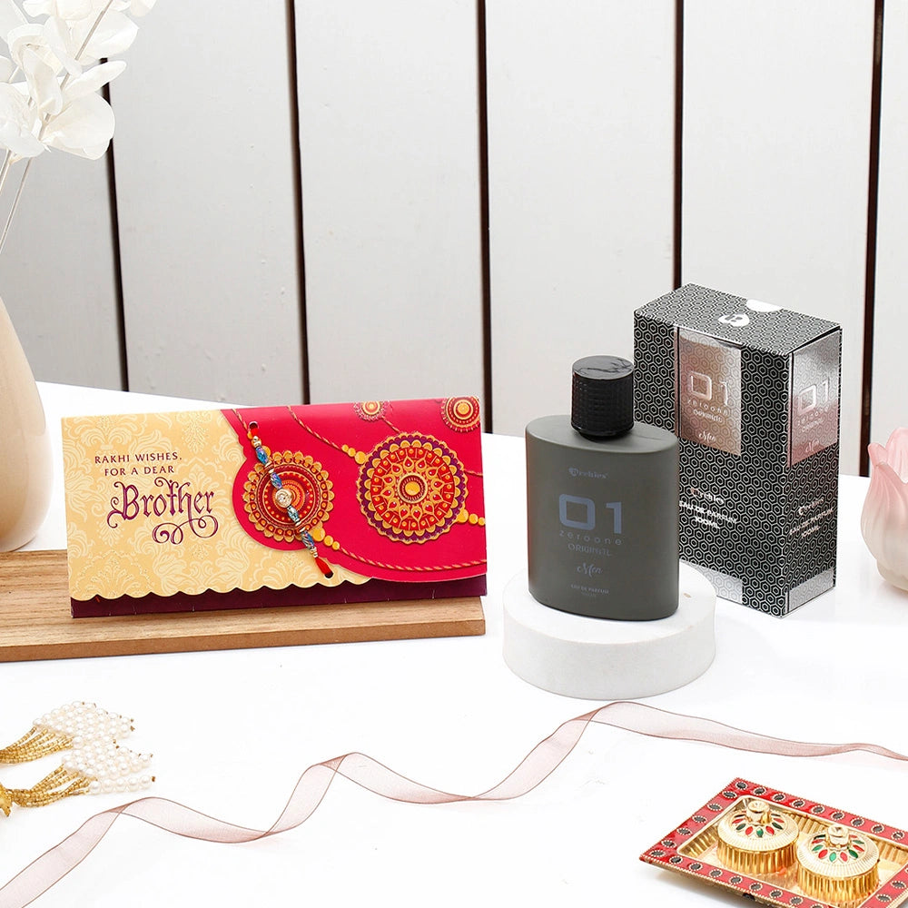Archies 'Rakhi Wishes For A Dear Brother' Mailer With 01 Original Men Perfume