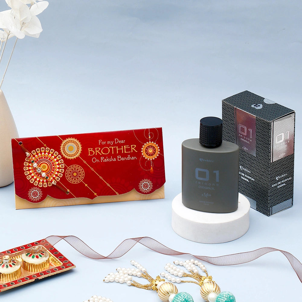 Archies 'For My Dear Brother' Rakhi Mailer With 01 Original Men Perfume