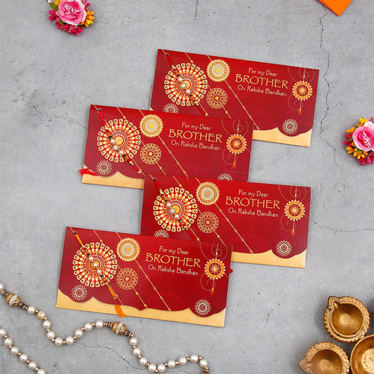 Pack Of 4 For My Brother On Rakshabandhan Rakhi Mailer