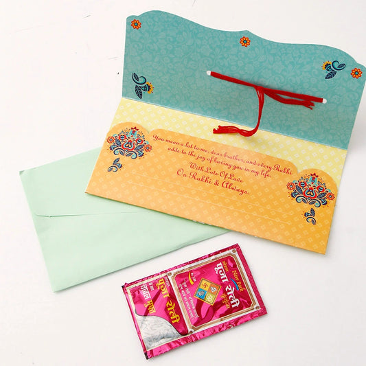 Archies 'Wishing A Wonderful Brother' Rakhi Mailer With UXR Evil Eye Royal Life Perfume