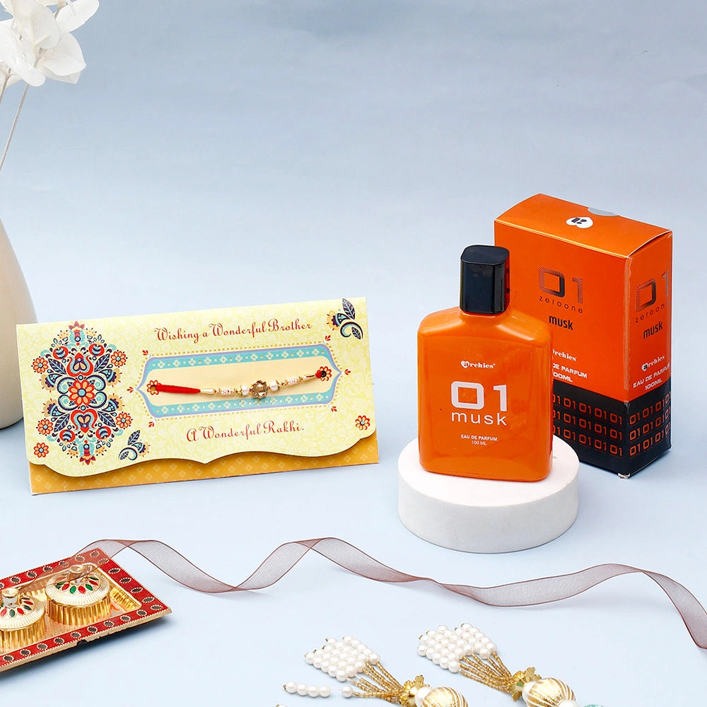 Archies 'Wishing A Wonderful Brother' Rakhi Mailer With 01 Musk Perfume