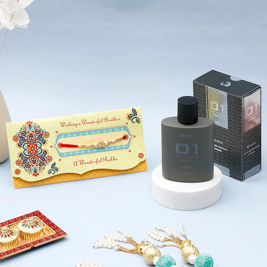 Archies 'Wishing A Wonderful Brother' Rakhi Mailer With 01 Original Men Perfume