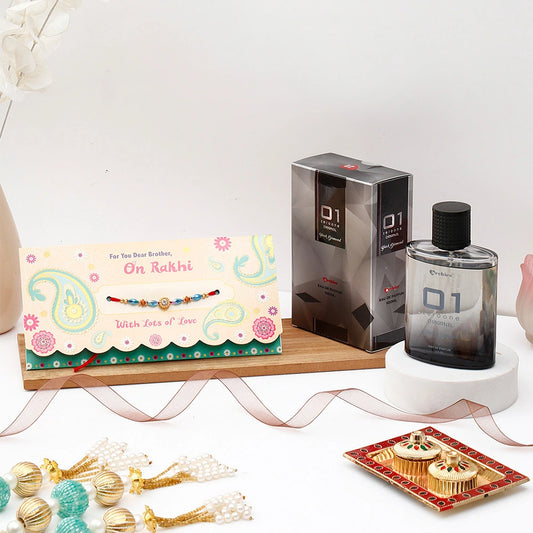 Archies 'On Rakhi With Lots Of Love' Mailer With 01 Original Black Diamond Perfume