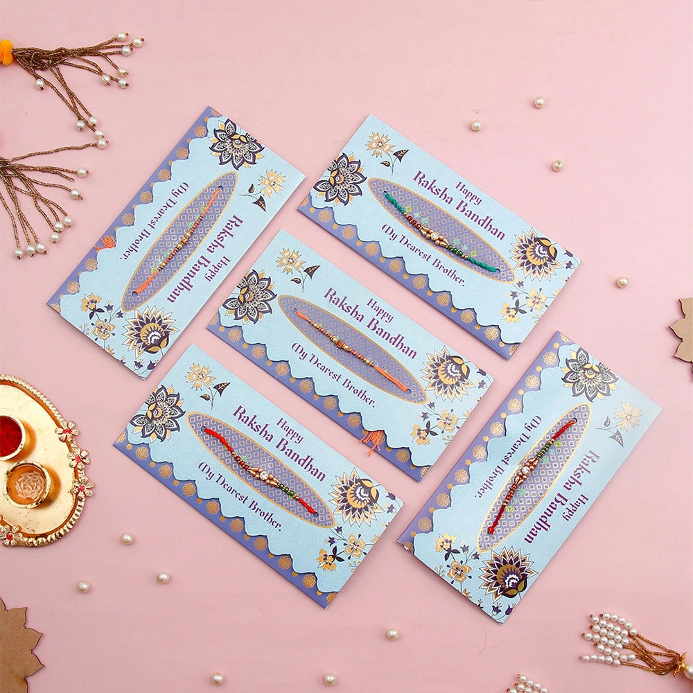 Pack Of 5 Happy Rakshabandhan My Brother Rakhi Mailer