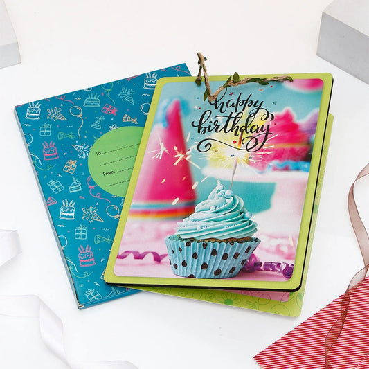Happy Birthday Cupcake Sparkle Greeting Card