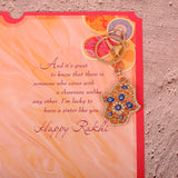 Gazing Evil Eye Keychain With Sister Greeting Card
