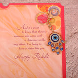 Amazing Evil Eye Keychain With Sister Greeting Card