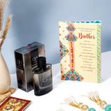 Dear Brother Rakhi Greeting Card with Archies Black Diamond Perfume