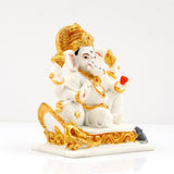 White & Gold Ganesha Idol