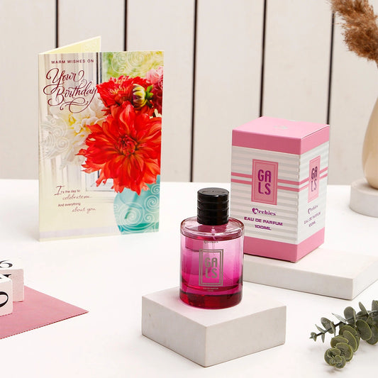 Warm Wishes On Birthday Greeting Card and Perfume