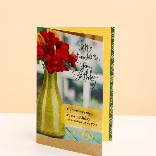 Happy Thoughts On Your Birthday Greeting Card and Ferrero Rocher 50 GM