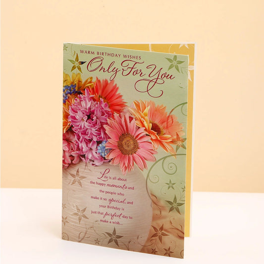 Warm Birthday Wishes Only For You Birthday Greeting Card and Ferrero Rocher 50 GM