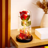 Forever Red Rose in Glass Dome with LED Light