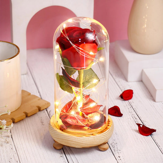 Enchanted Red Rose in Glass Dome