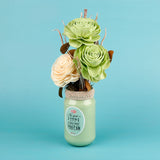 Blooming Green Rose Ceramic  Vase