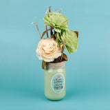 Blooming Green Rose Ceramic  Vase